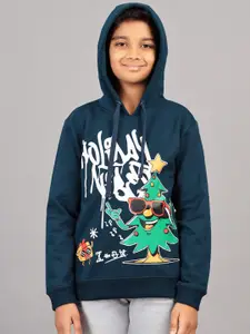 ZION Boys Typography Printed Hooded Cotton Pullover Sweatshirt