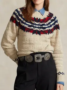Polo Ralph Lauren Self Design Shirt Collar Pullover Sweaters