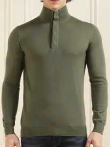 Karl Lagerfeld Mock Collar Woollen Pullover Sweatshirt