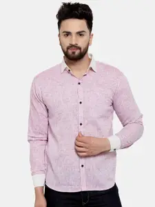 Enchanted Drapes Slim Fit Spread Collar Pure Cotton Casual Shirt