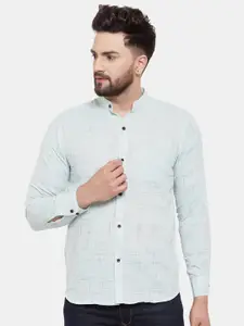 Enchanted Drapes Slim Fit Abstract Printed Band Collar Pure Cotton Casual Shirt