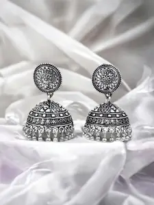 Sangria Silver Plated Jhumka Earrings