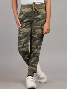 ZION Boys Camouflage Printed Mid-Rise Fleece Joggers