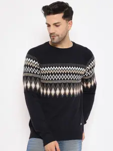 Duke Geometric Self Design Long Sleeves Acrylic Pullover Sweater