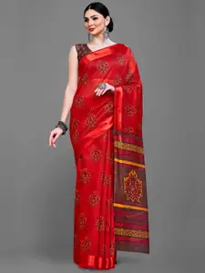 Shaily Red Floral Saree
