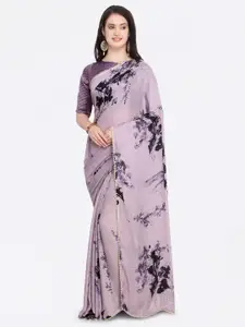 Shaily Purple Embellished Satin Saree