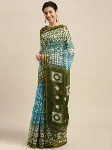 Shaily Turquoise Blue & Green Saree