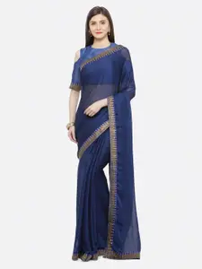 Shaily Blue Embellished Pure Silk Saree