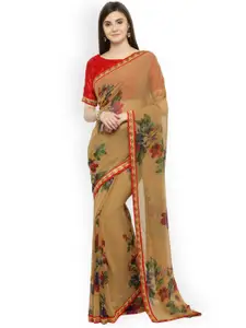 Shaily Multicoloured Floral Poly Georgette Saree