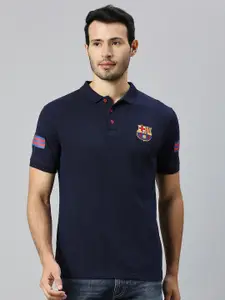 FanCode Barcelona Polo Collar Cotton T-shirt