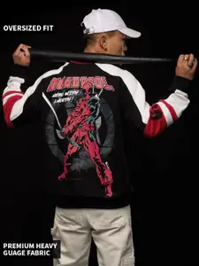 The Souled Store Black Deadpool Printed Pullover