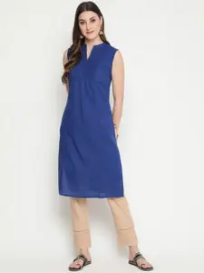 SAVI Mandarin Collar Beads & Stones Straight Cotton  ?????? Kurta