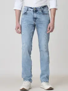 Mufti Men Mid-Rise Heavy Fade Slim Fit Mildly Distressed Stretchable Jeans