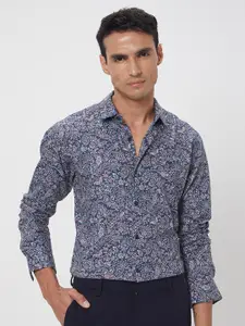 Mufti Slim Fit Floral Digital Printed Pure Cotton Casual Shirt