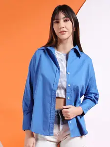 Freehand by The Indian Garage Co Women Blue Casual Shirt