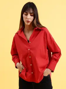 Freehand by The Indian Garage Co Women Red Casual Shirt