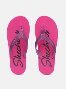 Skechers Women Printed Rubber Thong Flip-Flops