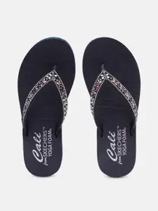 Skechers Women Embellished Rubber Thong Flip-Flops
