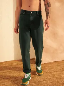 DENNISON Men Green Comfort Straight Fit Light Fade Jeans