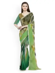 KALINI Abstract Printed Poly Georgette Saree