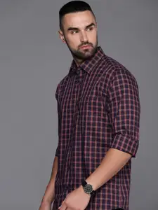 Louis Philippe Sport Men Slim Fit Checked Pure Cotton Casual Shirt