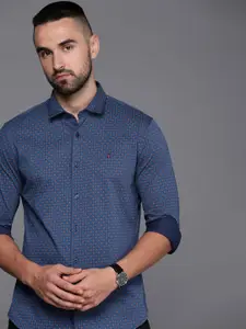 Louis Philippe Sport Men Smart Slim Fit Geometric Printed Pure Cotton Casual Shirt