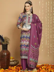 Stylee LIFESTYLE Ethnic Motifs Printed Pashmina Unstitched Dress Material