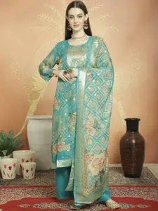 Stylee LIFESTYLE Floral Woven Design Jacquard Zari Unstitched Dress Material