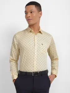Allen Solly Slim Fit Geometric Printed Spread Collar Pure Cotton Formal Shirt