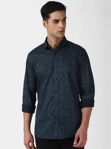 V Dot Slim Fit Abstract Printed Pure Cotton Casual Shirt