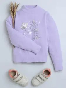 Tiny Girl Floral Embroidered Pullover