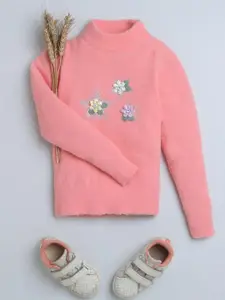 Tiny Girl Floral Embroidered Pullover