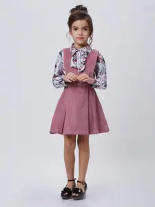 Peppermint Girls V-Neck Sleeveless Pleated Pinafore Dress
