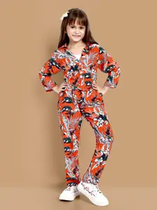 YK Girls Floral Printed Top with Palazzos