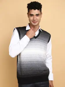 V-Mart Self Designed V-Neck Cotton Pullover