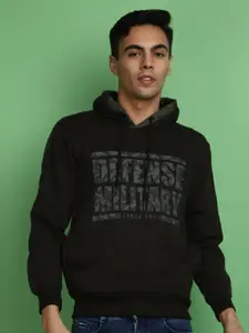 V-Mart Typography Printed Hooded Sweatshirt