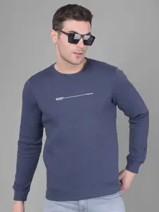 Crimsoune Club Men Blue Printed Sweatshirt