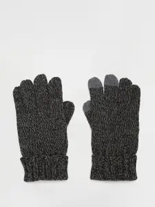 max Men Patterned Acrylic Winter Gloves