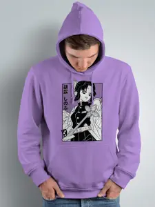 Crazymonk Men Purple Hooded Sweatshirt
