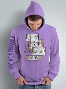 Crazymonk Men Purple Hooded Sweatshirt