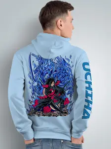 Crazymonk Men Blue Hooded Sweatshirt