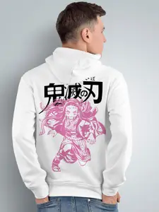 Crazymonk Nezuko Kamado Anime Printed Hooded Cotton Sweatshirt