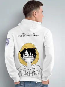 Crazymonk Straw Hat Luffy Anime Printed Hooded Cotton Sweatshirt