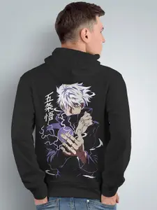 Crazymonk Gojo Saturo Strongest Sorcerer Anime Printed Hooded Cotton Sweatshirt