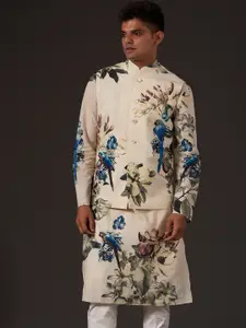 Balance by Rohit Bal Floral Printed Pure Cotton Nehru jacket