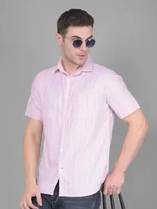 Crimsoune Club Classic Slim Fit Vertical Striped Pure Cotton Casual Shirt
