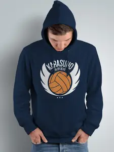 Crazymonk Karasuno Volley Ball Club Haikyuu Printed Hooded Cotton Sweatshirt