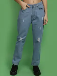 V-Mart Women Mid-Rise No Fade Low Distress Jeans