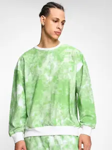 Bewakoof Tie & Dye Oversized Fleece Pullover Sweatshirt
