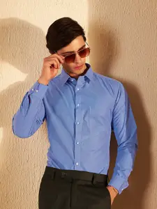 DENNISON Men Blue Smart Opaque Formal Shirt
